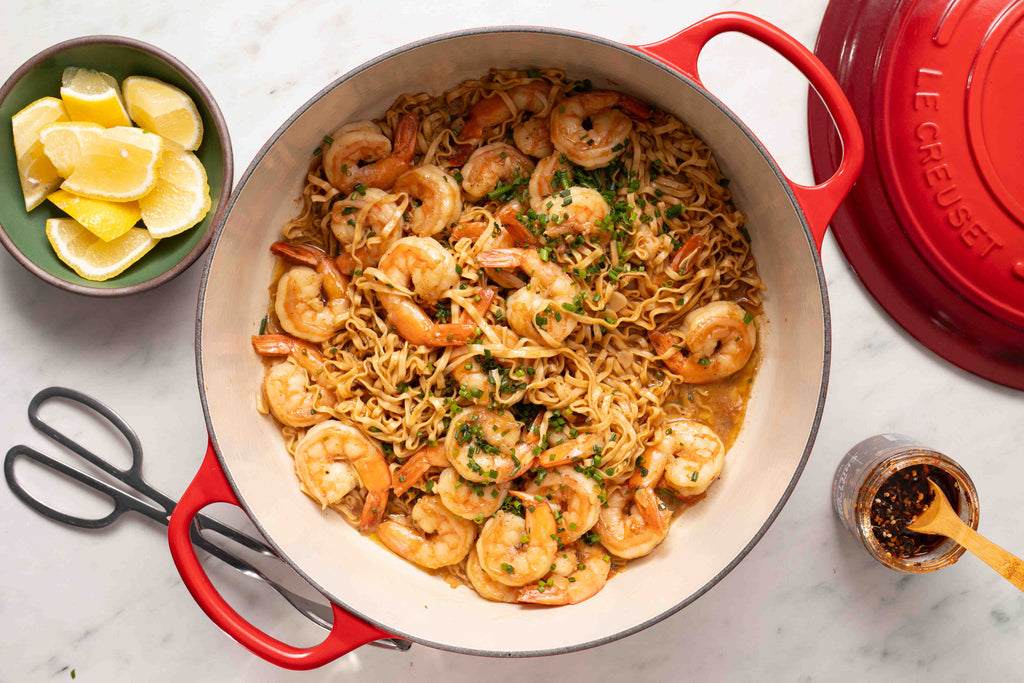 One-Pot Brown Butter Shrimp Noodles – Momofuku Goods