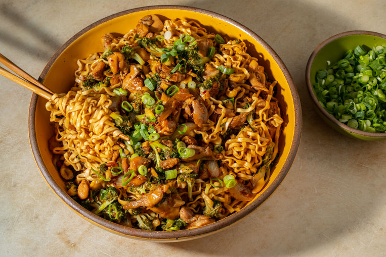 Hot Honey Chicken & Broccoli with Spicy Soy Noodles