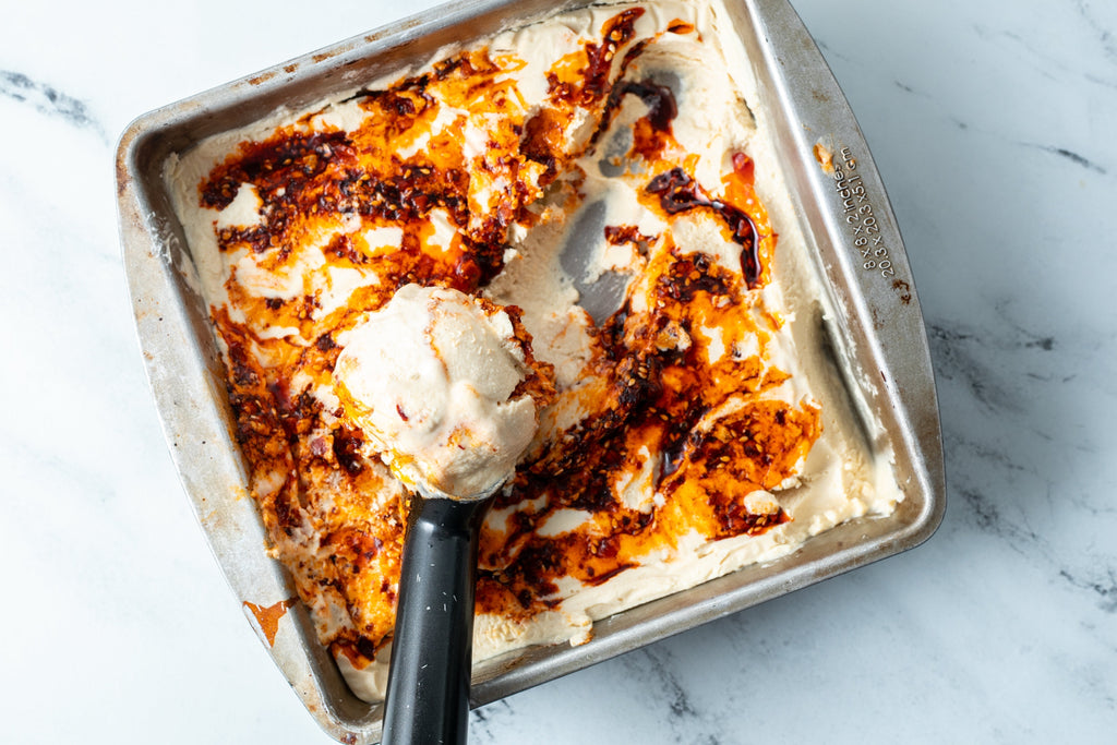 No-Churn Peanut Butter Ice Cream with Chili Crunch Swirl
    
    
    
      &ndash; Momofuku Goods