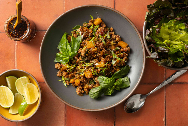 hot-honey-pork-pineapple-lettuce-wraps