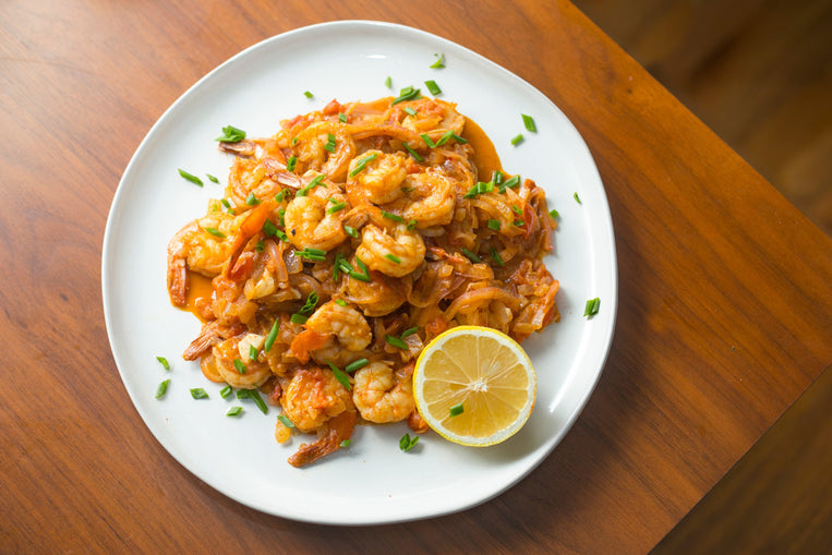 Sautéed Spicy Shrimp and Onions