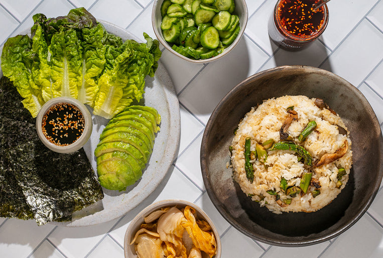 Korean Rice Wraps with Ramps, Avocado, and Soy Salsa