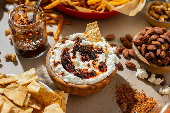Whipped Lemon Ricotta Dip with Chili Crunch Drizzle