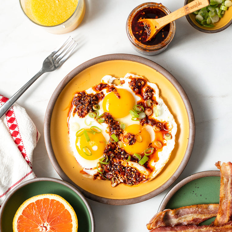 Chili Crunch Fried Egg Noodles