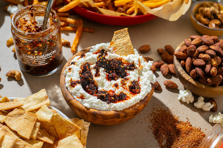 Whipped Lemon Ricotta Dip with Chili Crunch Drizzle