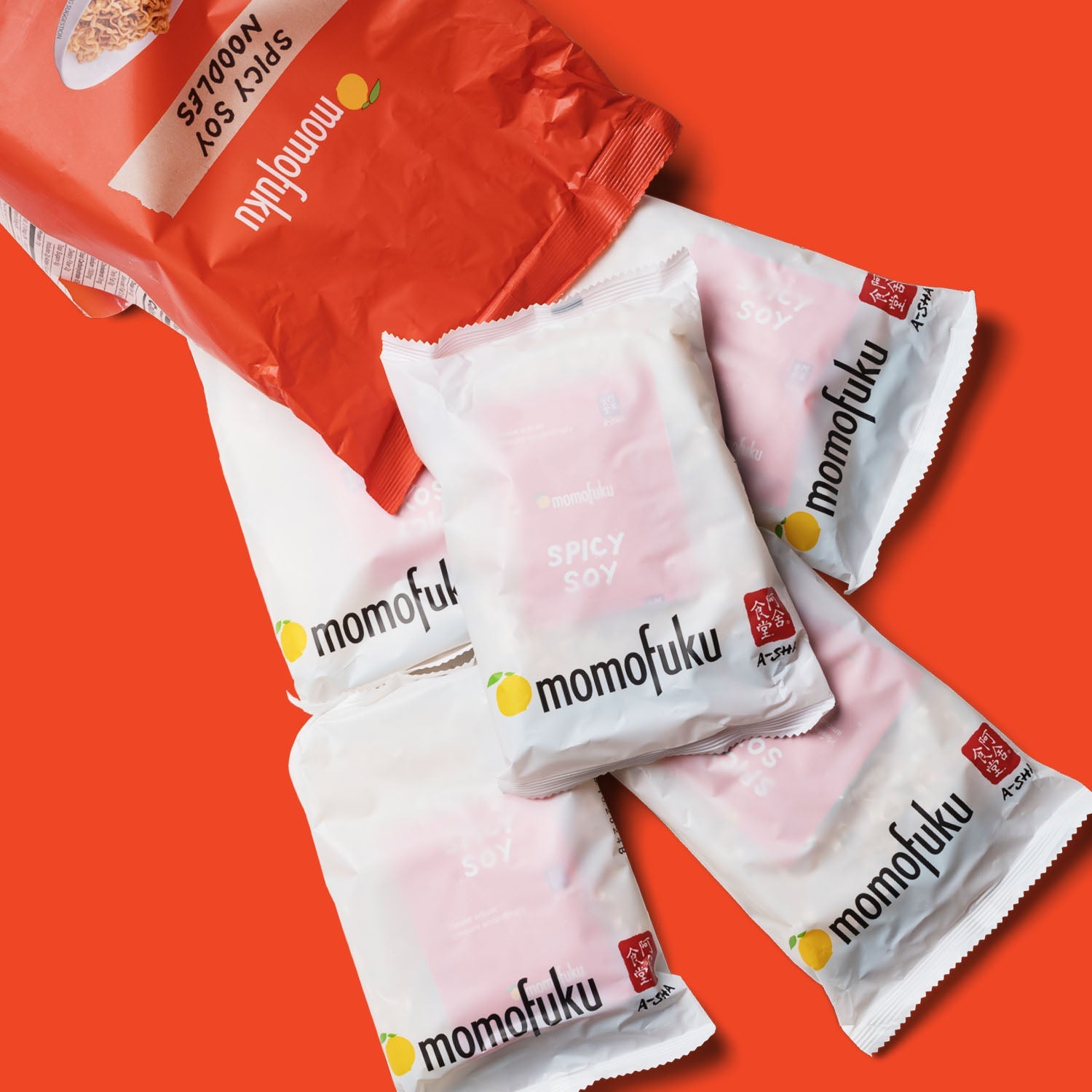 Individual packs of Spicy Soy Noodles