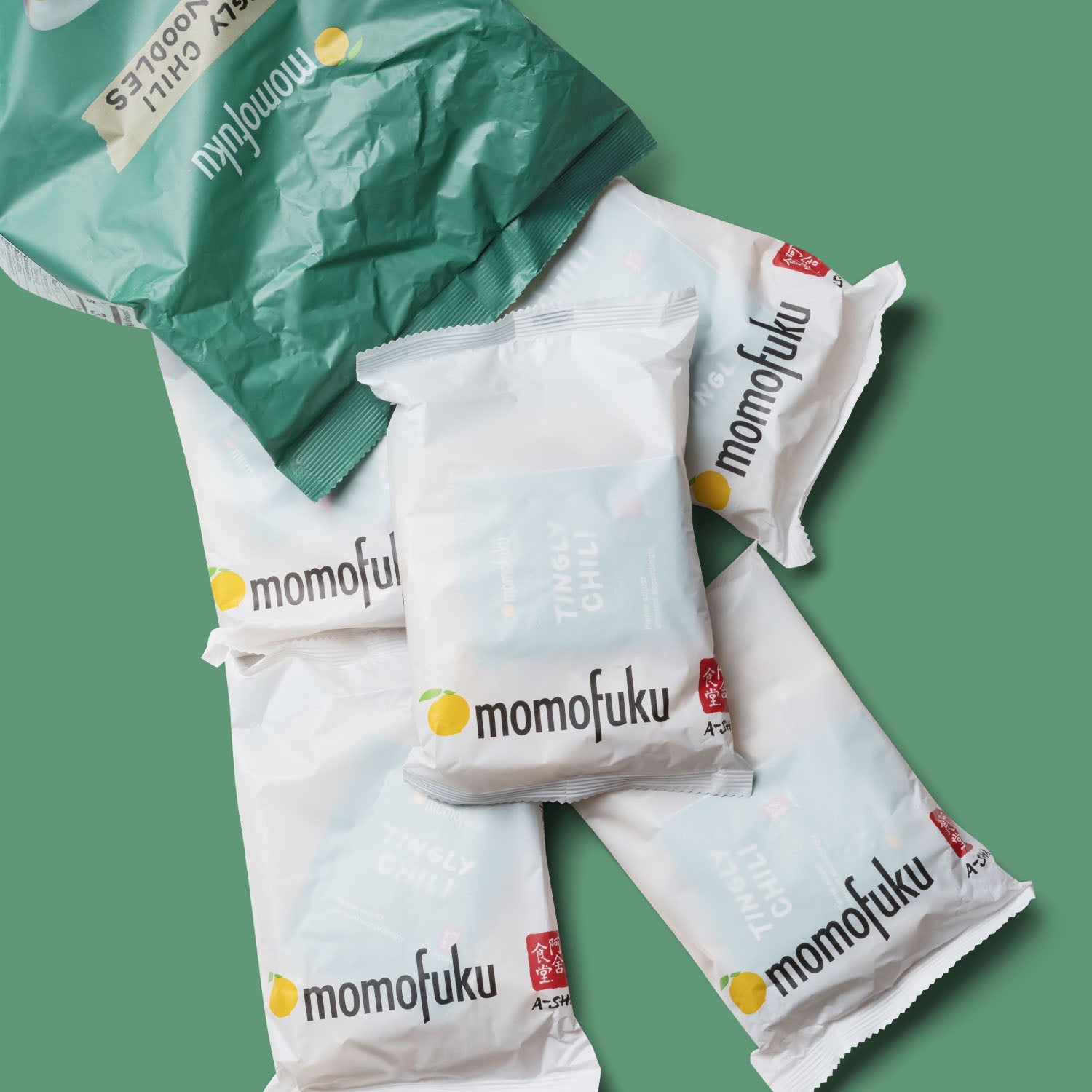 Individual packs of Tingly Chili Wavy Noodles