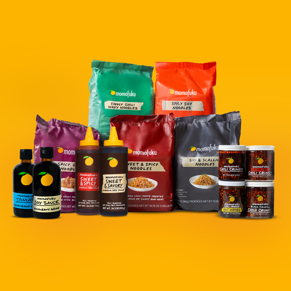 Momofuku Products in Yellow Background