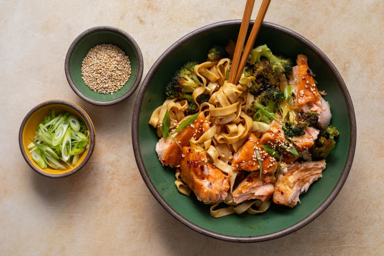20-Minute Salmon Noodle Bowls