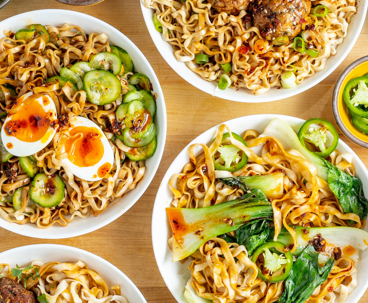 Bowls of noodles