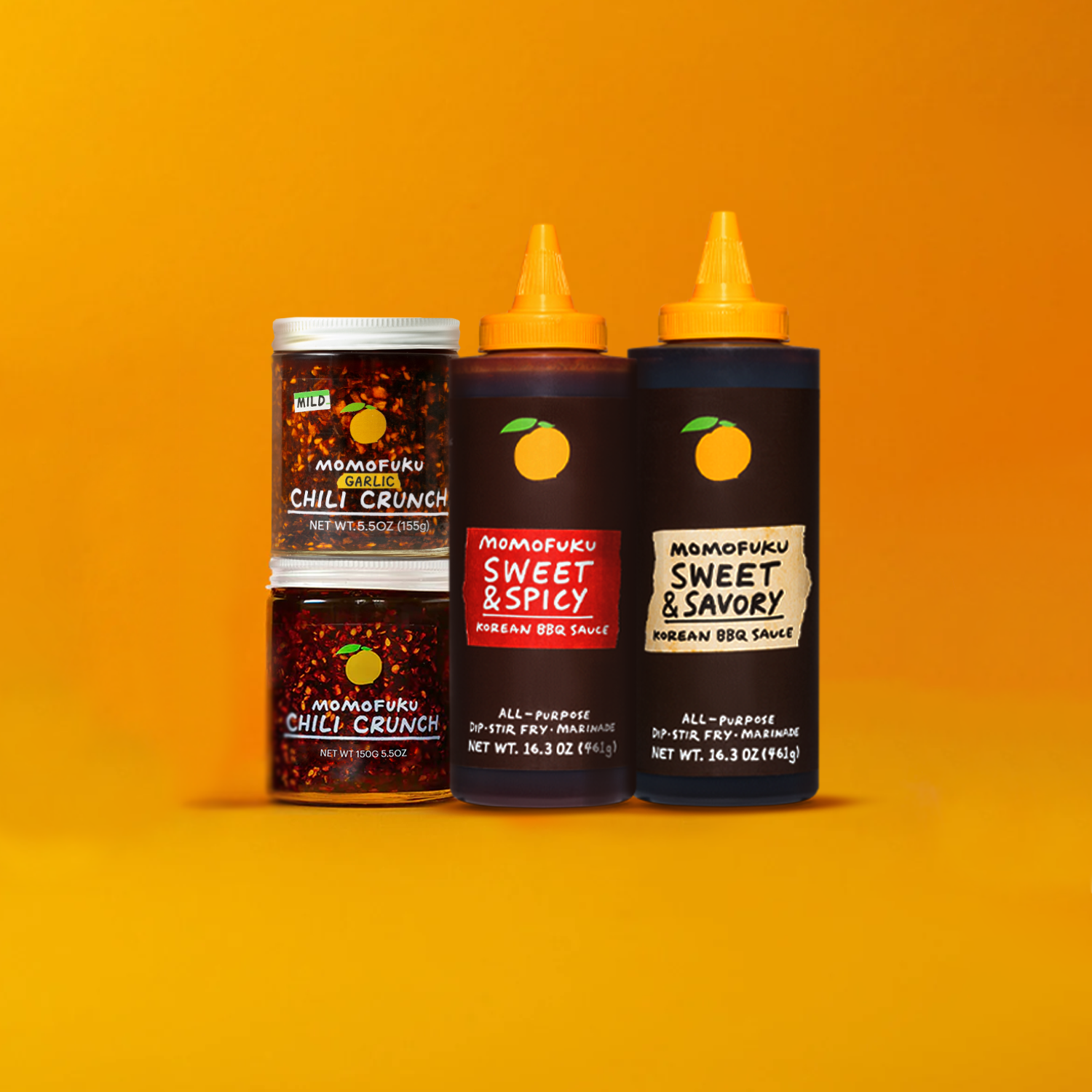 momofuku chili crunch and korean bbq sauce