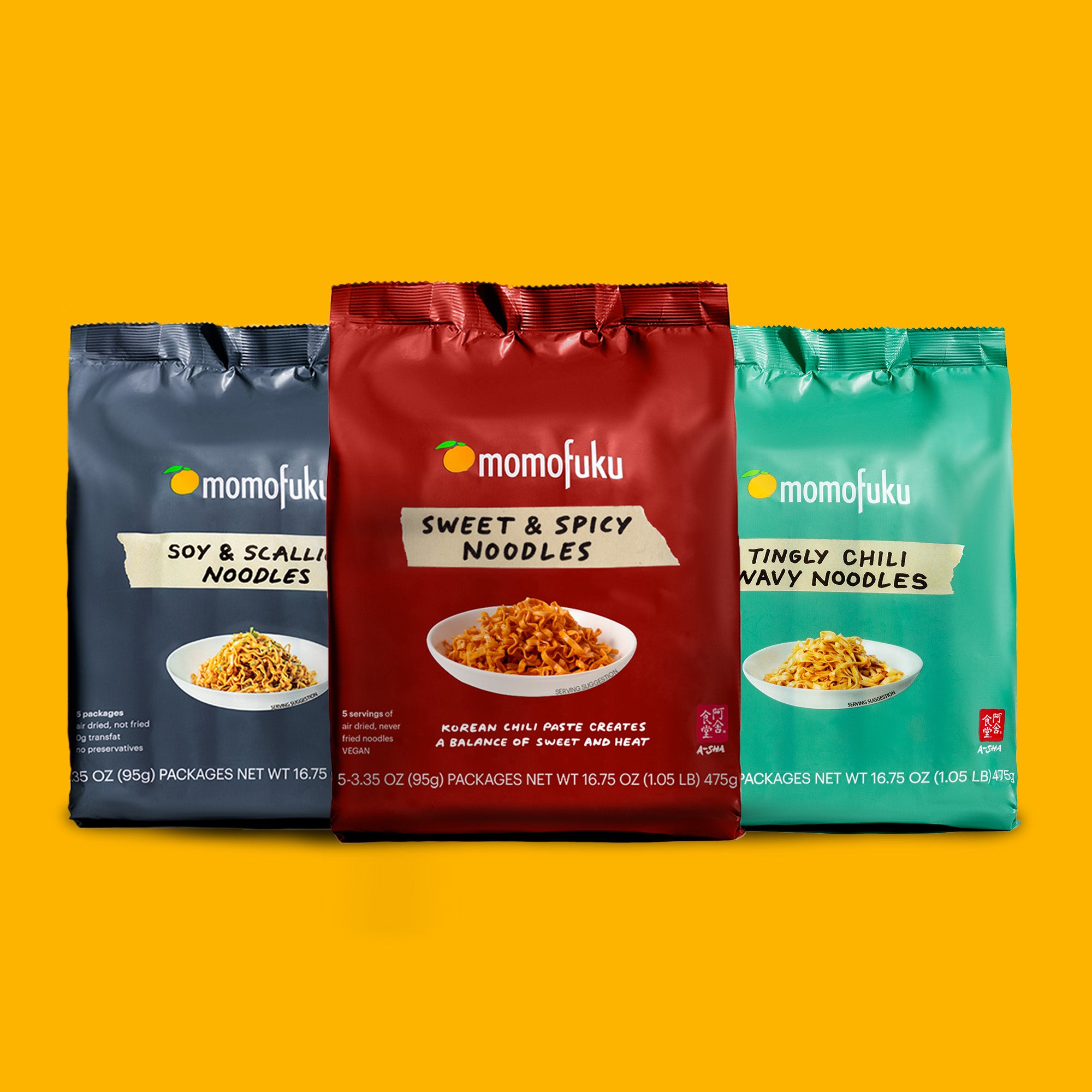 Three variants of Momofuku Noodles