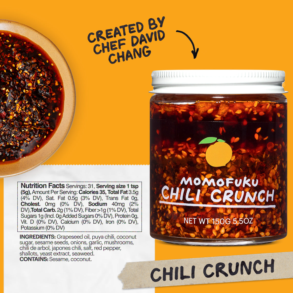 Nutrition and ingredient list for Chili Crunch