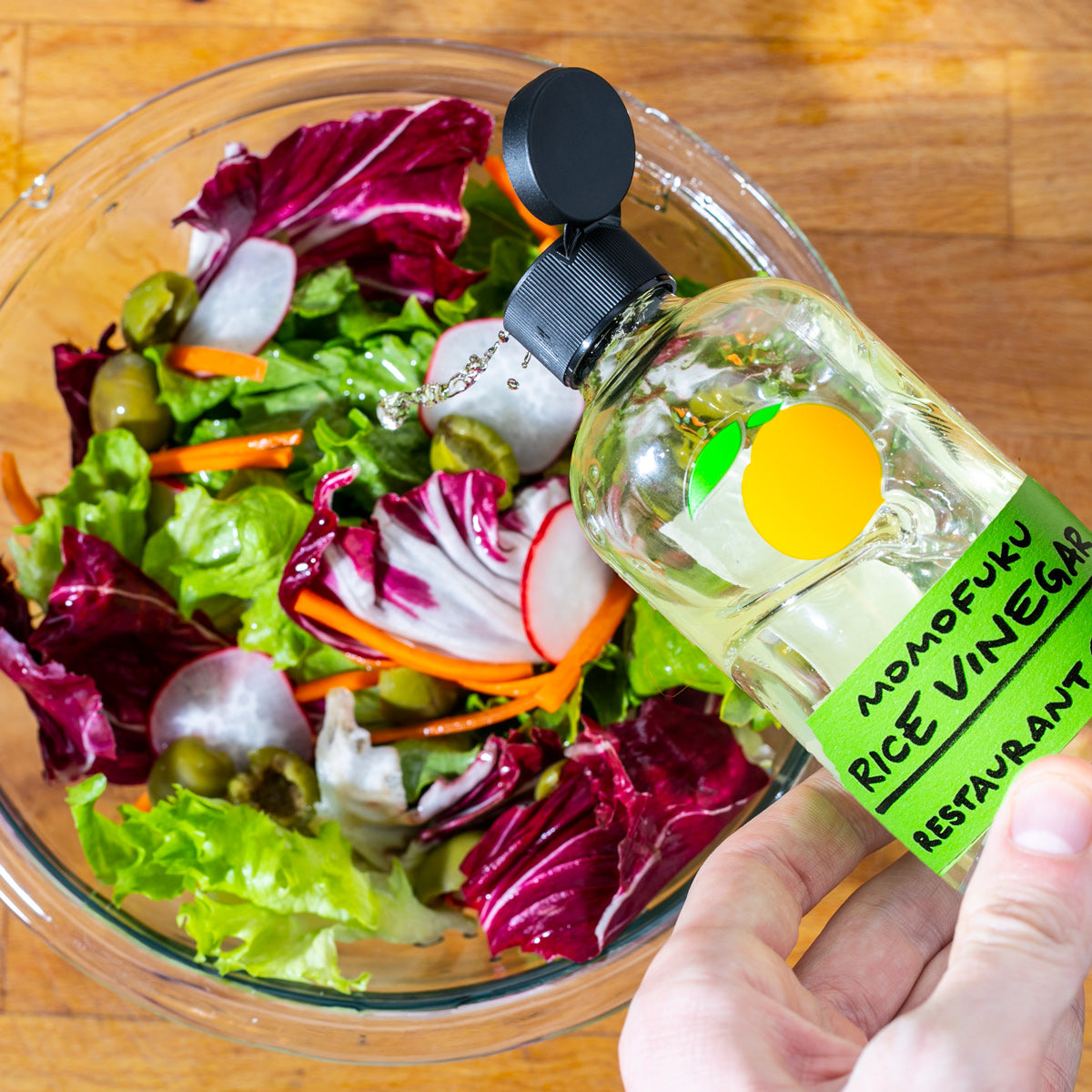 rice vinegar with salad