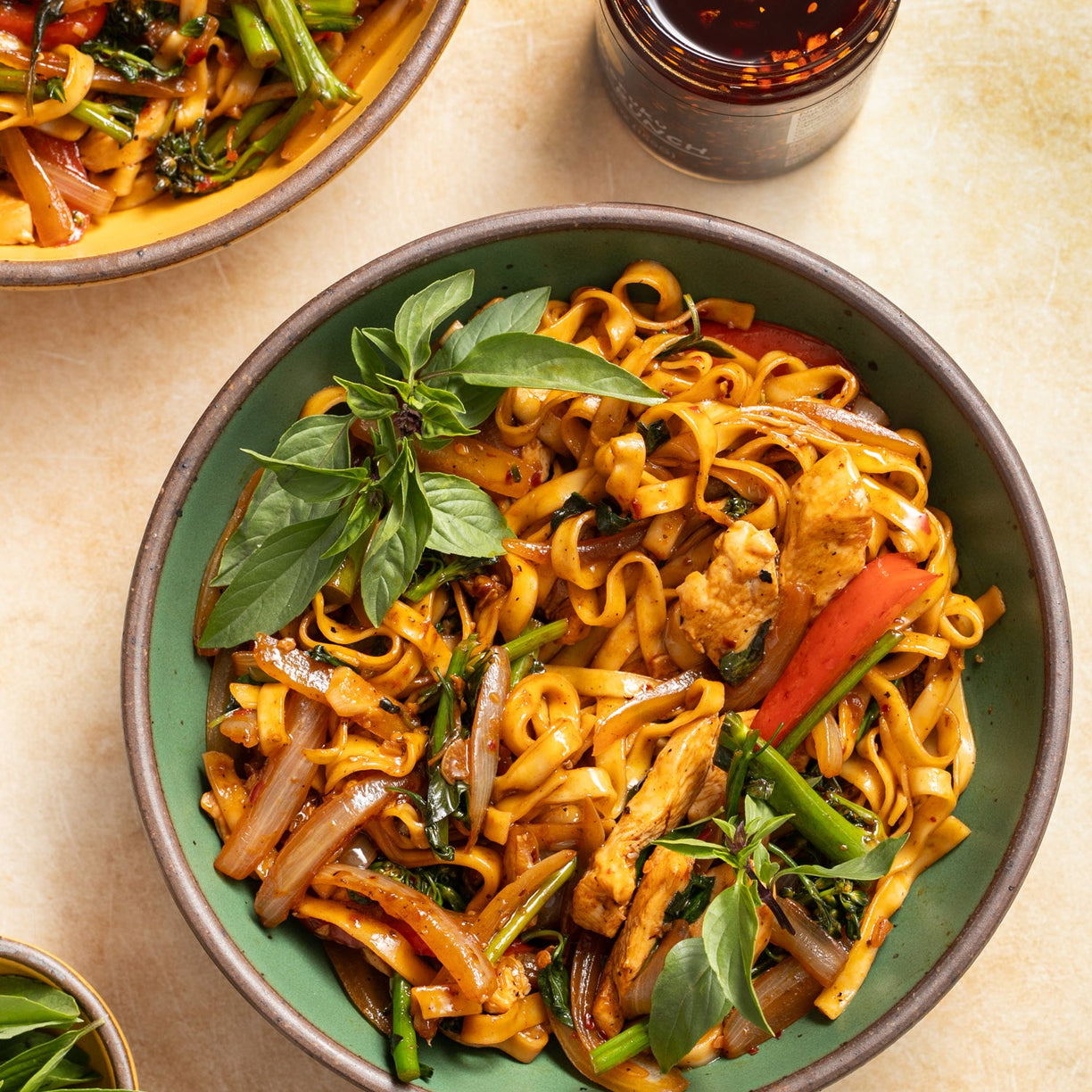 Sweet & Spicy Basil Noodles